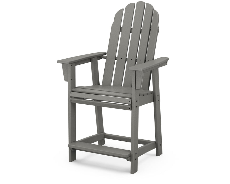 POLYWOOD® Vineyard Curveback Adirondack Counter Chair in Slate Grey