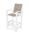 POLYWOOD Coastal Bar Chair in Vintage White with Onyx fabric