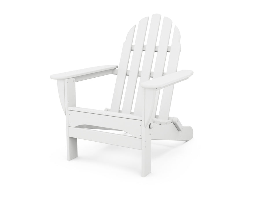 POLYWOOD Classic Folding Adirondack Chair in White