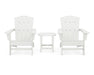 POLYWOOD Wave 3-Piece Adirondack Chair Set with The Crest Chairs in Vintage White