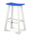 POLYWOOD® Contempo 30" Saddle Bar Stool in White / Pacific Blue