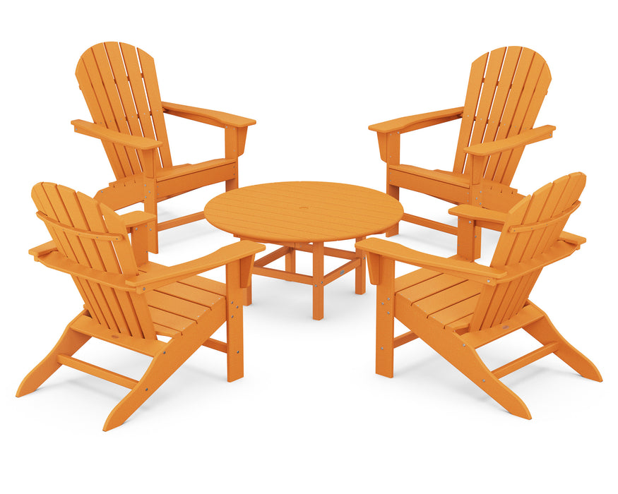 POLYWOOD South Beach 5-Piece Conversation Group in Tangerine
