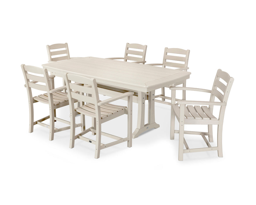 POLYWOOD 7 Piece La Casa Arm Chair Dining Set in Sand