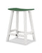 POLYWOOD® Contempo 24" Saddle Counter Stool in White / Green