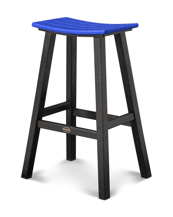 POLYWOOD® Contempo 30" Saddle Bar Stool in Black / Pacific Blue