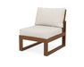 POLYWOOD Edge Modular Armless Chair in Vintage White with Weathered Tweed fabric