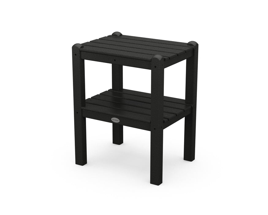 POLYWOOD Two Shelf Side Table in Black