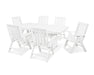 POLYWOOD Vineyard 7-Piece Farmhouse Trestle Folding Dining Set in White