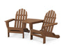 POLYWOOD Classic Folding Adirondacks with Connecting Table in Teak
