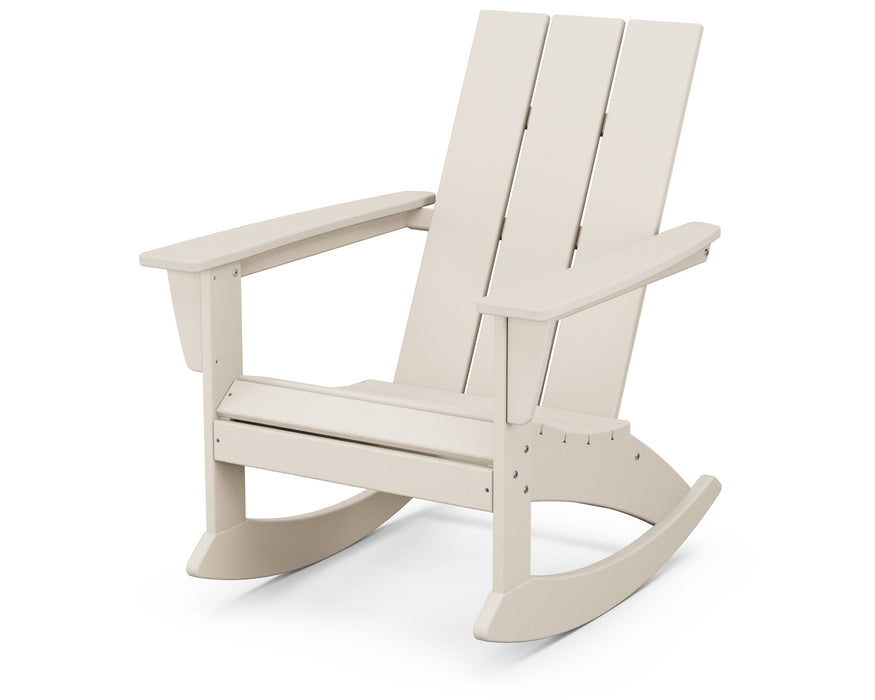 POLYWOOD® Modern Adirondack Rocking Chair in Vintage White