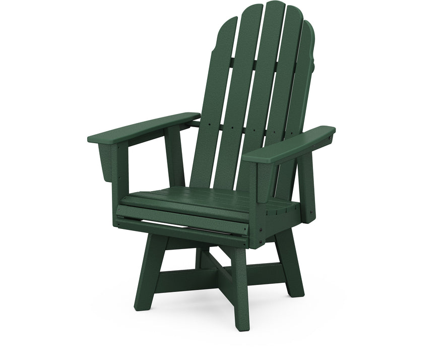 POLYWOOD Vineyard Curveback Adirondack Swivel Dining Chair in Green