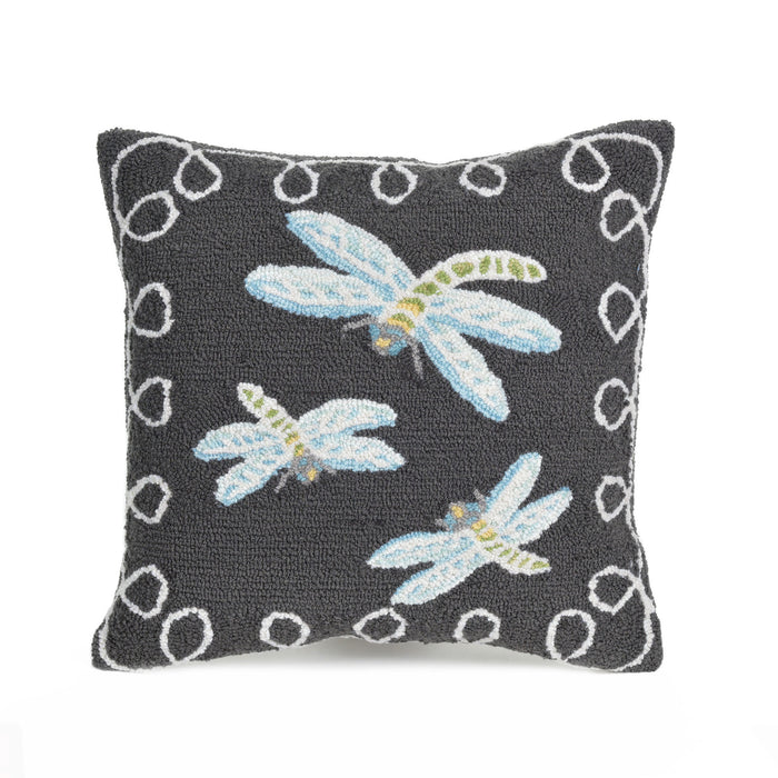 Liora Manne Frontporch Dragonfly Indoor/Outdoor Pillow Midnight