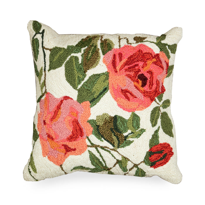 Liora Manne Frontporch China Roses Indoor/Outdoor Pillow Rose