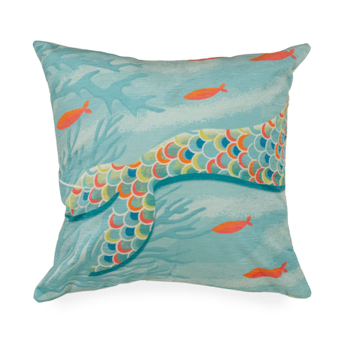 Liora Manne Illusions Mermaid At Heart Indoor/Outdoor Pillow Ocean