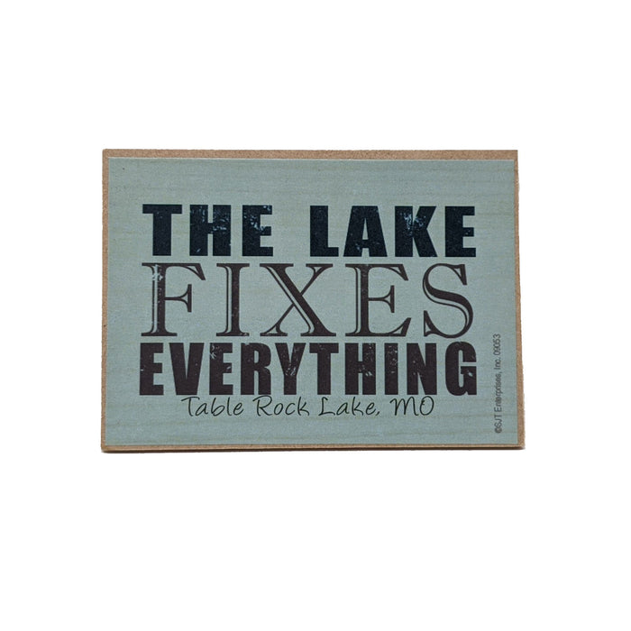 The lake fixes everything Wood Magnet