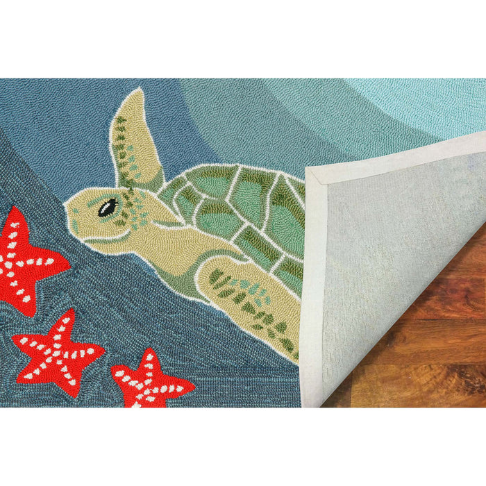 Liora Manne Frontporch Sea Turtle Indoor/Outdoor Rug Ocean