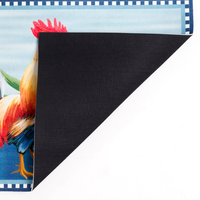 Liora Manne Illusions Rooster Indoor/Outdoor Mat Blue