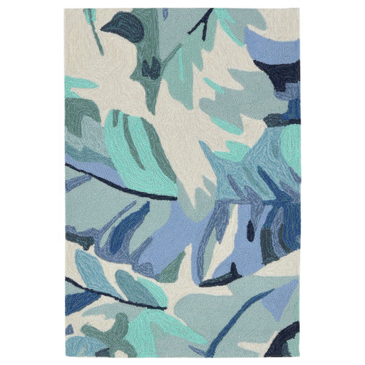 Liora Manne Capri Palm Leaf Indoor/Outdoor Rug Blue