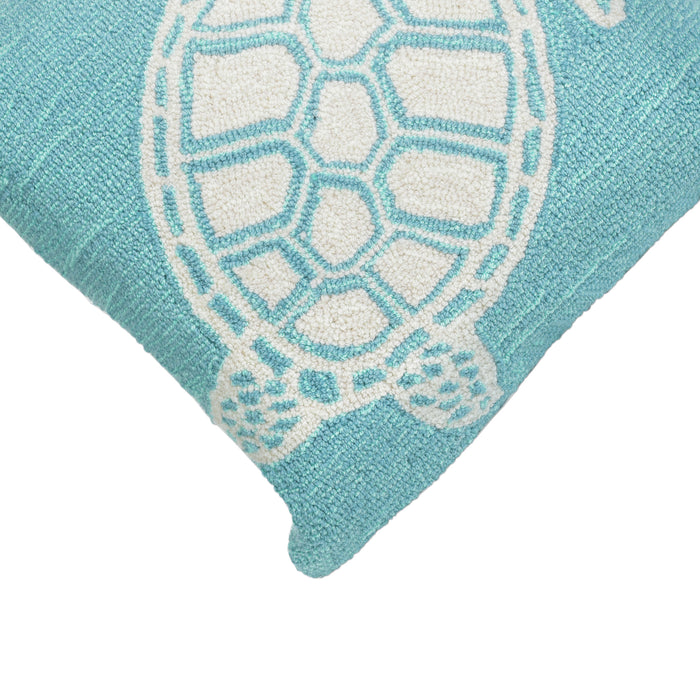 Liora Manne Frontporch Turtle Indoor/Outdoor Pillow Aqua