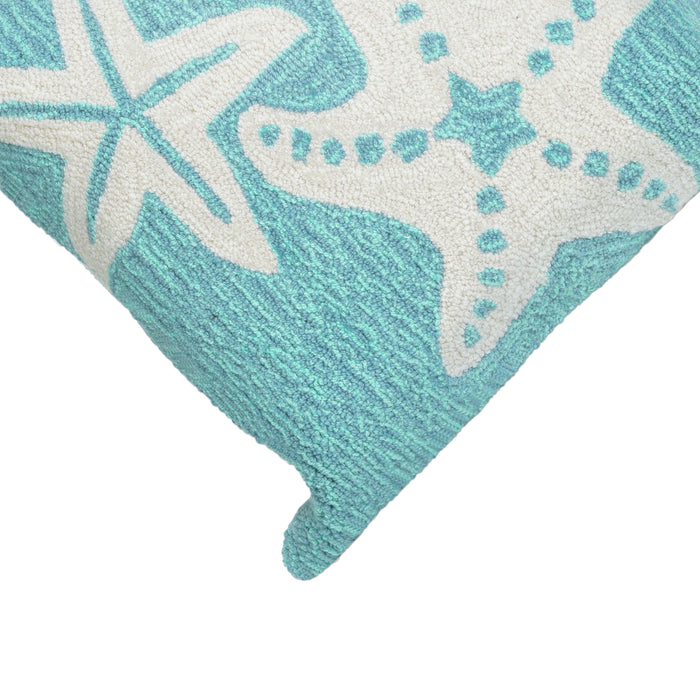 Liora Manne Frontporch Starfish Indoor/Outdoor Pillow Aqua