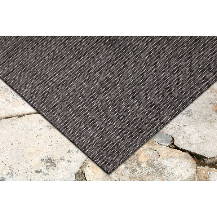 Liora Manne Carmel Texture Stripe Indoor/Outdoor Rug Black