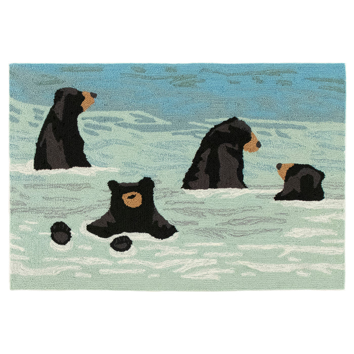 Liora Manne Frontporch Bathing Bears Indoor/Outdoor Rug Water