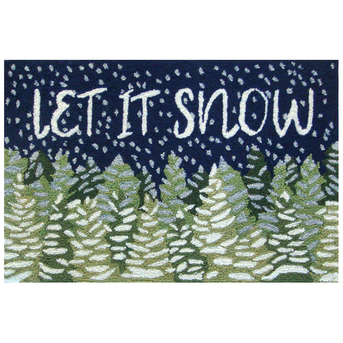 Liora Manne Frontporch Let It Snow Indoor/Outdoor Rug Midnight
