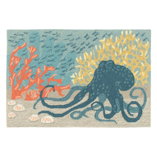 Liora Manne Frontporch Octopus Indoor/Outdoor Rug Ocean