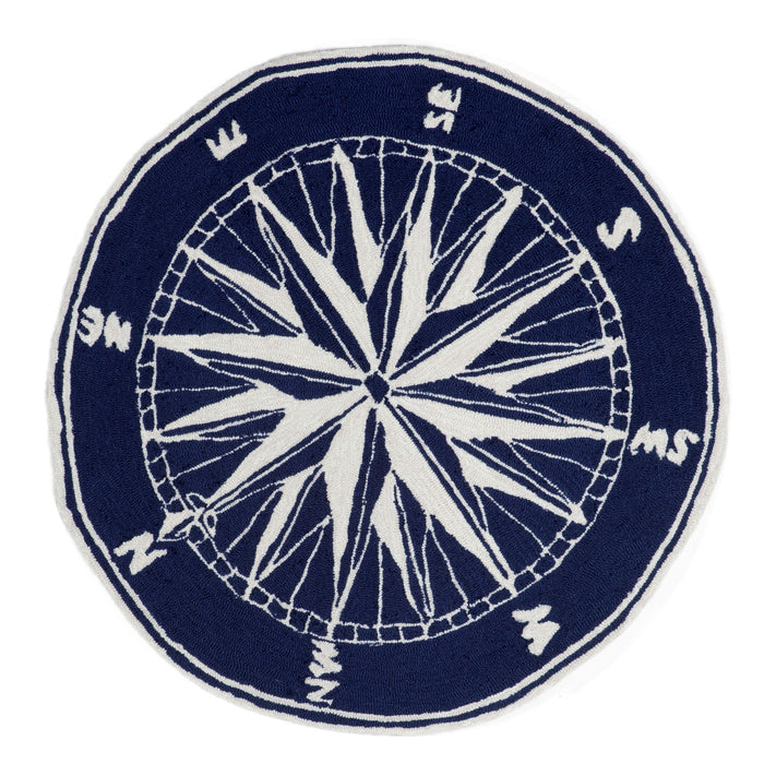 Liora Manne Frontporch Compass Indoor/Outdoor Rug Navy