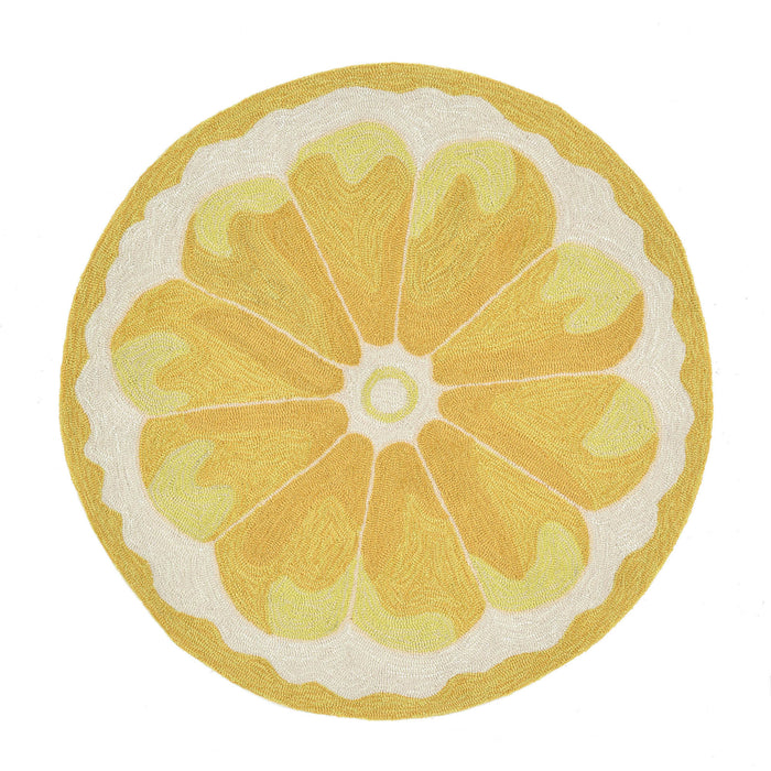 Liora Manne Frontporch Lemon Slice Indoor/Outdoor Rug Yellow