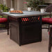 The Dakota, Dual Heat LP Gas Outdoor Fire Pit/Patio Heater with Wood Look Resin Mantel
