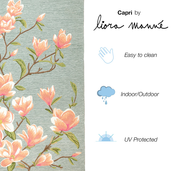 Liora Manne Capri Magnolia Indoor/Outdoor Rug Chambray