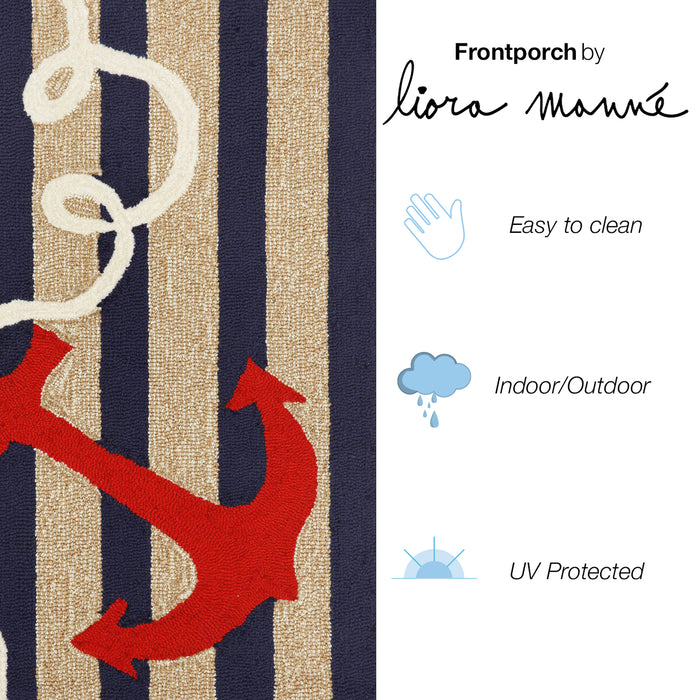 Liora Manne Frontporch Anchor Indoor/Outdoor Rug Navy