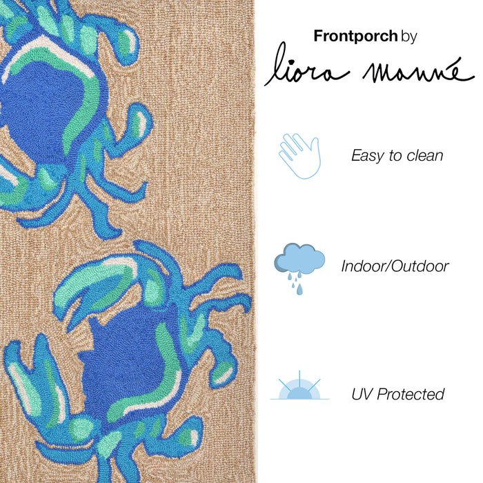 Liora Manne Frontporch Crabs Indoor/Outdoor Rug Blue