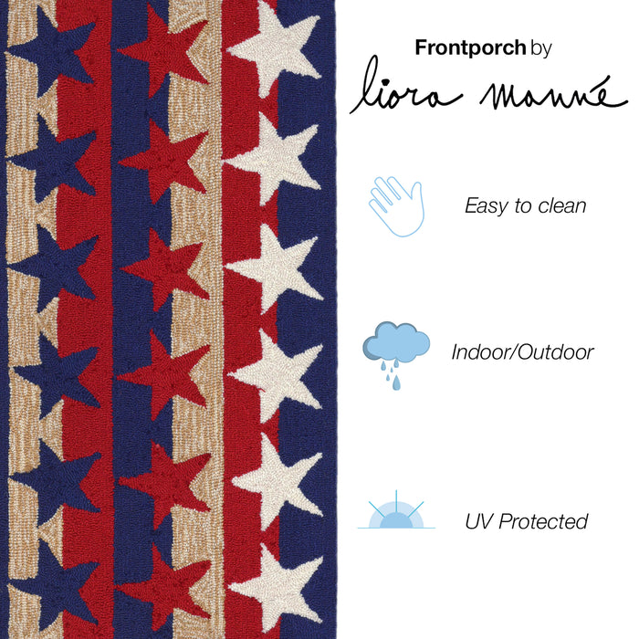 Liora Manne Frontporch Stars & Stripes Indoor/Outdoor Rug Americana