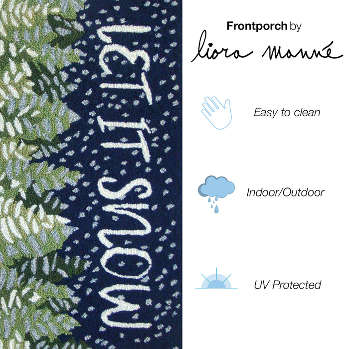 Liora Manne Frontporch Let It Snow Indoor/Outdoor Rug Midnight