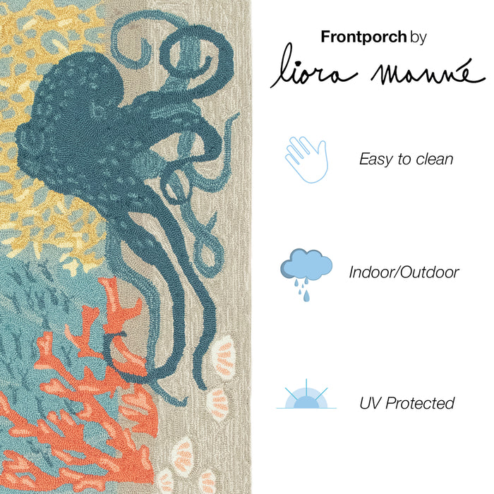 Liora Manne Frontporch Octopus Indoor/Outdoor Rug Ocean