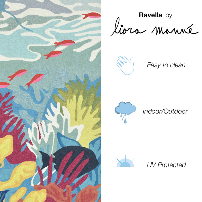 Liora Manne Ravella Ocean View Indoor/Outdoor Rug Blue