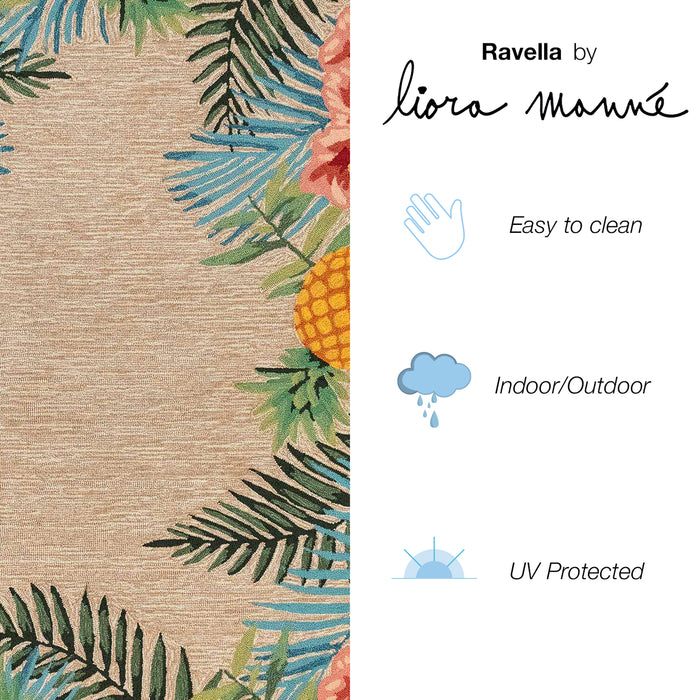 Liora Manne Ravella Tropical Indoor/Outdoor Rug Neutral