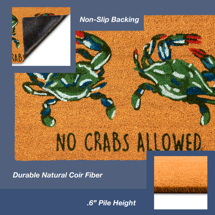 Liora Manne Natura No Crabs Allowed Outdoor Mat Natural