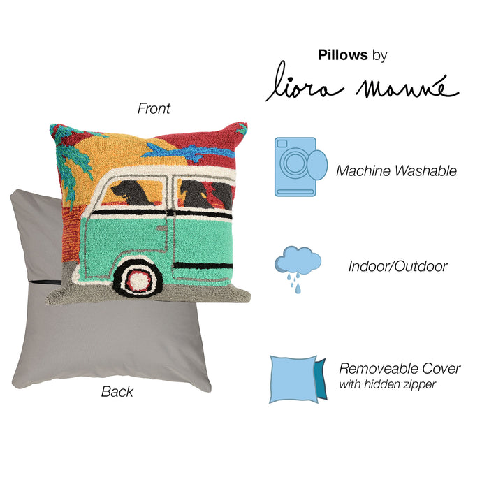 Liora Manne Frontporch Beach Trip Indoor/Outdoor Pillow Sunset