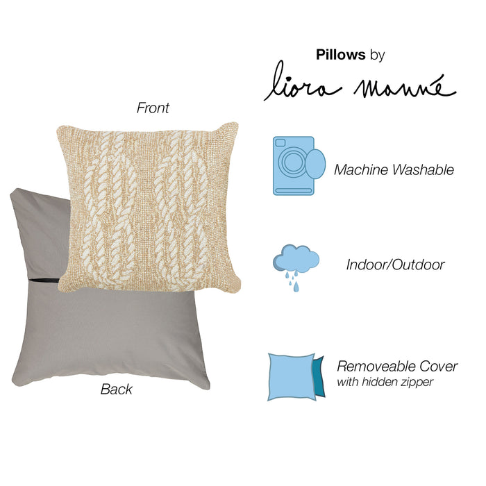 Liora Manne Frontporch Ropes Indoor/Outdoor Pillow Neutral