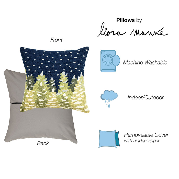 Liora Manne Frontporch Let It Snow Indoor/Outdoor Pillow Midnight