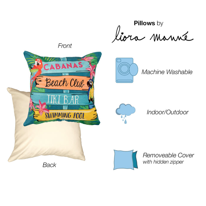Liora Manne Illusions Summer Signs Indoor/Outdoor Pillow Multi
