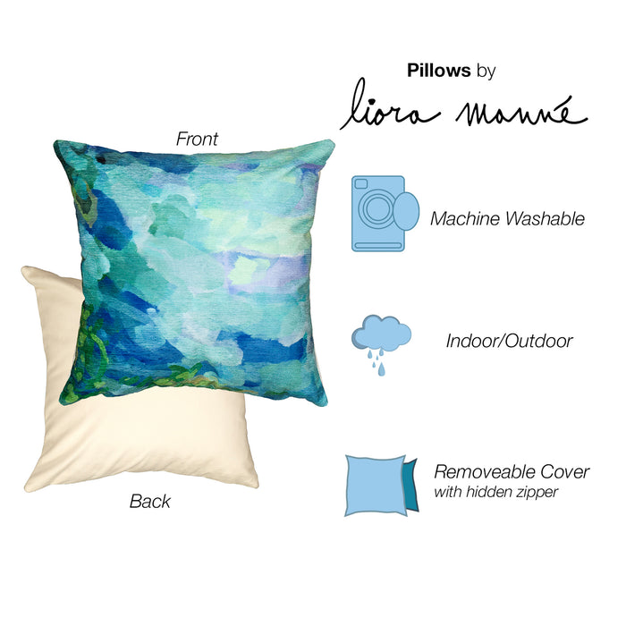 Liora Manne Illusions Tulum Water Indoor/Outdoor Pillow Aegean