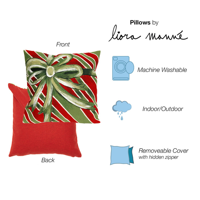 Liora Manne Visions III Gift Box Indoor/Outdoor Pillow Green