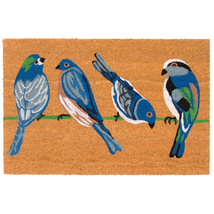 Liora Manne Natura Blue Birds Outdoor Mat Natural