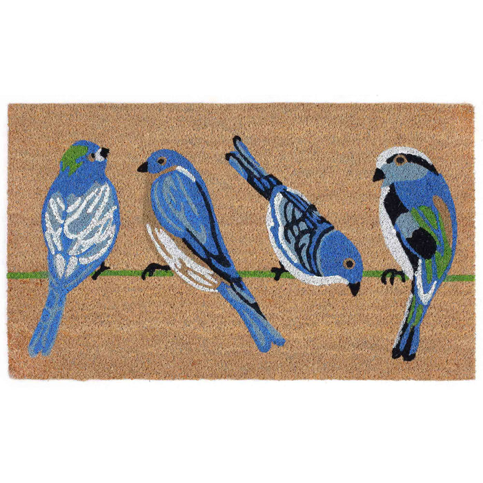 Liora Manne Natura Blue Birds Outdoor Mat Natural