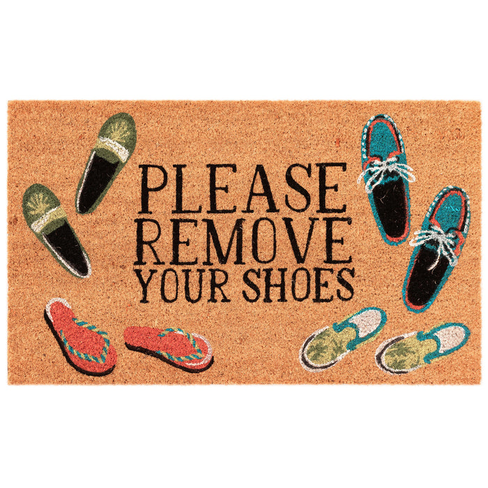 Liora Manne Natura Please Remove Your Shoes Outdoor Mat Natural