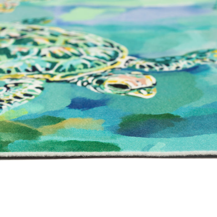 Liora Manne Illusions Tulum Turtles Indoor/Outdoor Mat Sea